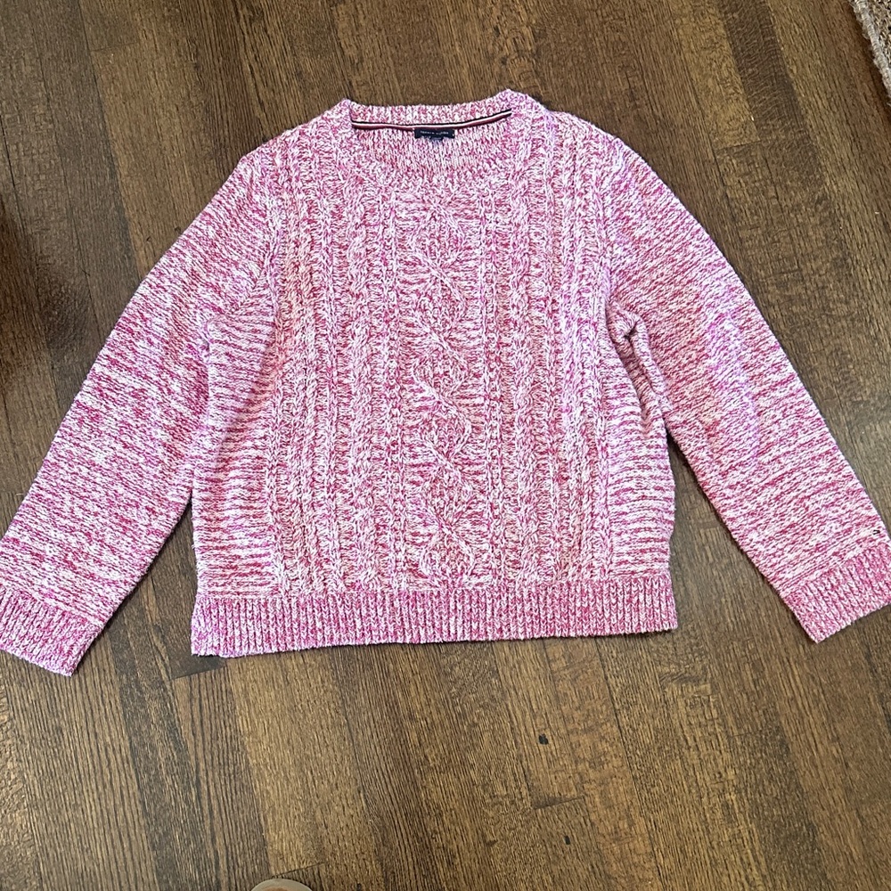 Tommy Hilfiger Pink Marled Crew Neck Sweater